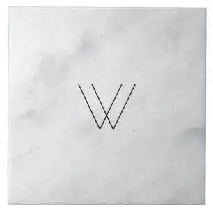 Het Witte Marmer van het monogram Tegeltje