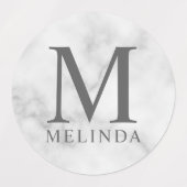 Het witte Marmeren Professionele Monogram en de Et Labels (Design 2)