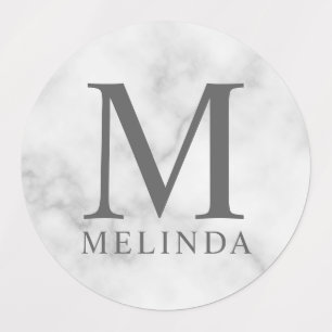 Het witte Marmeren Professionele Monogram en de Et Labels