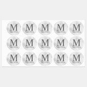 Het witte Marmeren Professionele Monogram en de Et Labels (Vel)