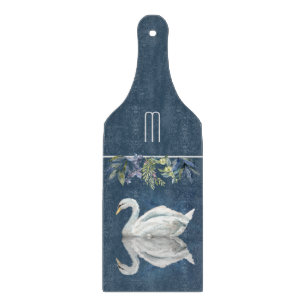 Het witte Monogram van de Bezinning van de Zwaan Snijplank