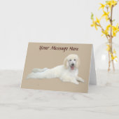 Het Witte Mooie Wenskaart van de poedel Kaart (Gele Bloem)