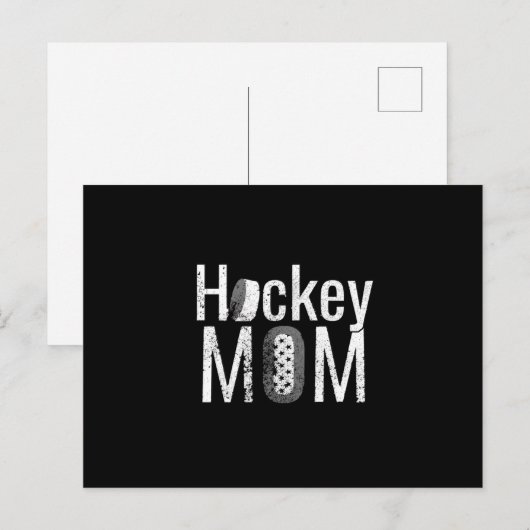 Het witte ontwerp van de Hockey Mam Briefkaart (Voorkant / Achterkant)
