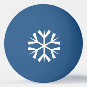 Het witte Ontwerp van de Sneeuwvlok op Blauw Pingpongbal