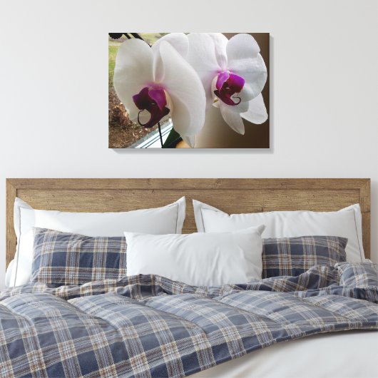 HET WITTE ORCHID canvas (Insitu (Slaapkamer))