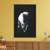 Het witte paard canvas afdruk (Insitu (Woonkamer))