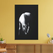 Het witte paard canvas afdruk (Insitu (Woonkamer))
