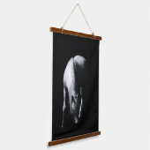 Het witte paard hangend wandkleed (Gebogen)