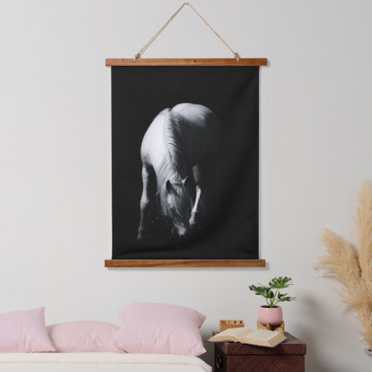 Het witte paard hangend wandkleed (Slaapkamer)