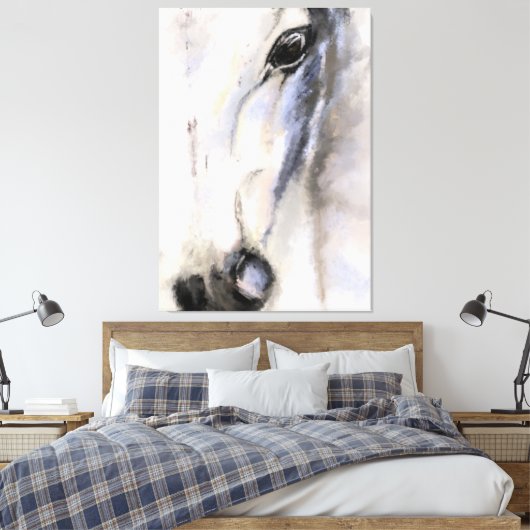 Het witte paard - het originele schilderen canvas afdruk (Insitu (Slaapkamer))