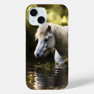 Het witte paard in de vijver iPhone 15 case