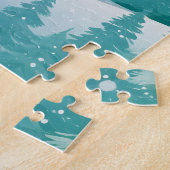 Het witte paard in het groene bos legpuzzel (Zijkant)