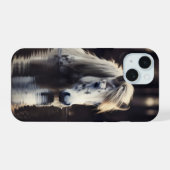 Het witte paard in het meer iPhone 15 case (Achterkant horizontaal)