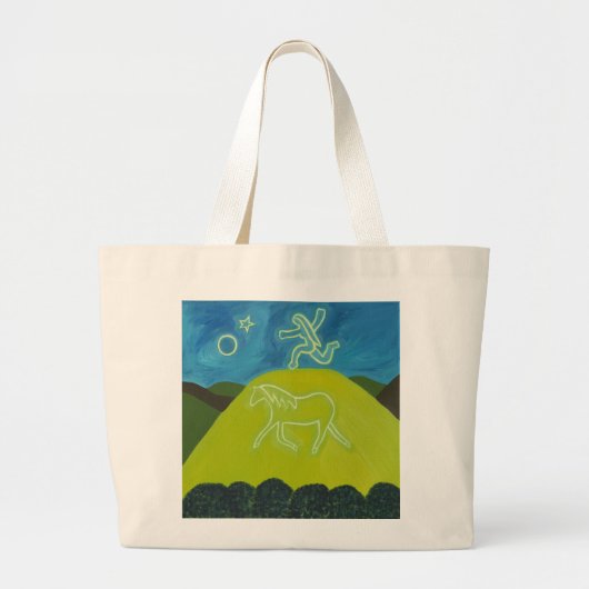 Het witte paard in Somerset in 2011 Grote Tote Bag (Voorkant)