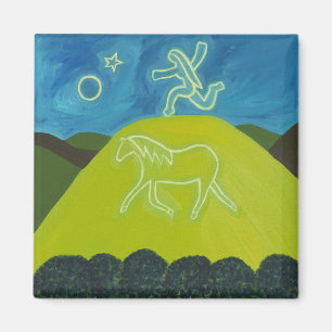 Het witte paard in Somerset in 2011 Magneet