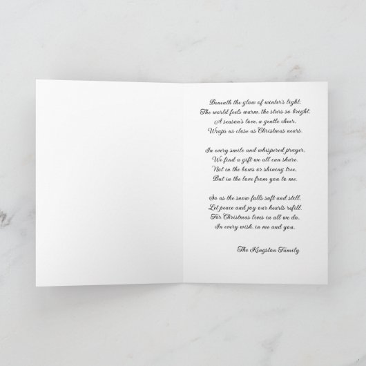 Het witte paard met de Santa Hat Waterverf Kaart (Binnen)