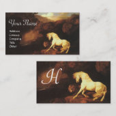 Het witte paard met een leeuwemonogram visitekaartje (Voorkant / Achterkant)