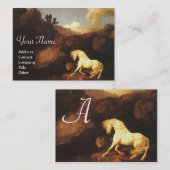 Het witte paard met een leeuwemonogram visitekaartje (Voorkant / Achterkant)