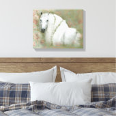 Het witte paard - omwikkeld canvas (Insitu (Slaapkamer))