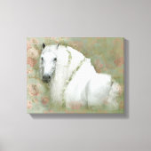 Het witte paard - omwikkeld canvas afdruk (Voorkant)