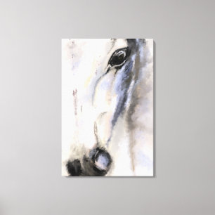 Het witte paard - originele schilderij  canvas afdruk