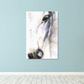 Het witte paard - originele schilderij canvas afdruk (Insitu (Houten vloer))