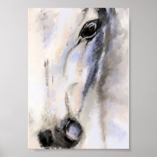 Het Witte Paard - Originele Schilderij Poster (Voorkant)