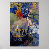 Het witte paard van Eugène Henri Paul Gauguin Poster (Voorkant)