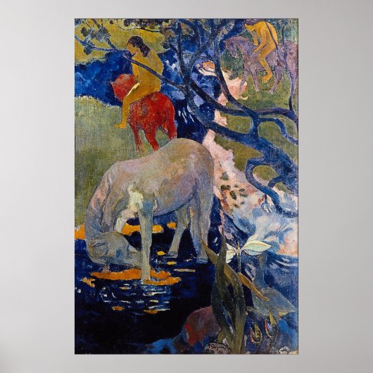 Het witte paard van Eugène Henri Paul Gauguin Poster (Voorkant)