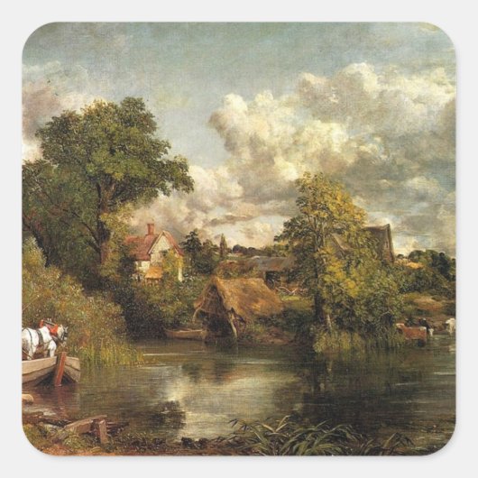 Het witte paard van John Constable, Vierkante Sticker (Voorkant)
