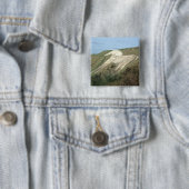 Het witte paard van Westbury Vierkante Button 5,1 Cm (In situ)