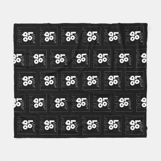 Het Witte Patroon van het Bedrijf van de douane op Fleece Deken (Voorkant (Horizontaal))