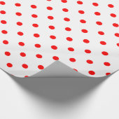 Het witte Rode Spotty Patroon van de Stip Cadeaupapier (Hoek)