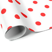 Het witte Rode Spotty Patroon van de Stip Cadeaupapier (Rol Hoek)