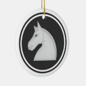 Het witte Schaak van de Ridder van het Paard Keramisch Ornament (Rechts)