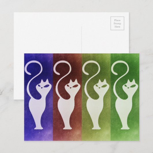 Het Witte Silhouet van Aristocats Briefkaart (Voorkant / Achterkant)