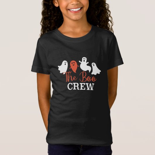 Het witte Sinaasappel van de Boo Crew Halloween-ga T-shirt (Voorkant)