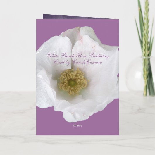 Het witte Strand nam de Kaart van de Verjaardag (Achterkant)