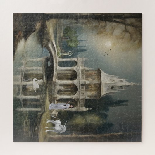 Het witte tuinhuisje legpuzzel (Horizontaal)