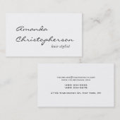 Het witte Visitekaartje van de Stijllijst van het  (Voorkant / Achterkant)