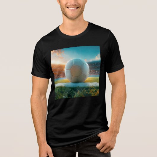 Het witte voetbal Football in de Arena Tri-Blend Shirt (Voorkant)