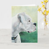 Het witte Wenskaart van de Kunst van de Hond van Kaart (Gele Bloem)