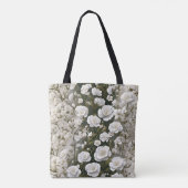 Het Witte Zachte Bloemmotief Ontwerp Tote Bag (Achterkant)