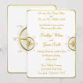 Het witte Zeevaart Gouden Kompas van de Kaart (Voorkant / Achterkant)