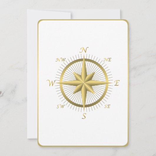 Het witte Zeevaart Gouden Kompas van de Kaart (Achterkant)