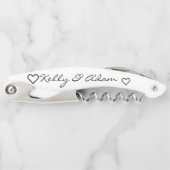 Het witte zwarte script van het bruidspaar kurkentrekker (Voorkant)