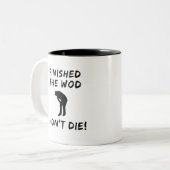 HET WOD IS NIET GEËIST DAT DOOR Crossfit geïnspire Tweekleurige Koffiemok (Voorkant links)