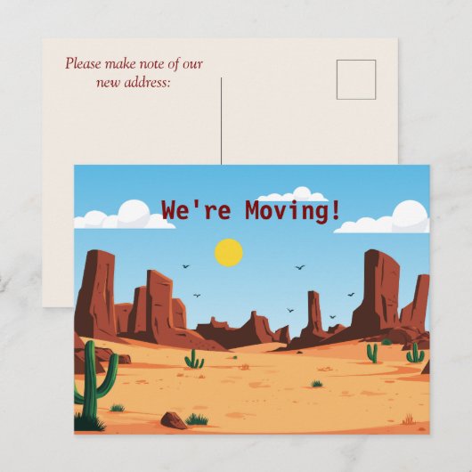 HET WOESTIJN BEWEGENDE BRIEFKAART (Voorkant / Achterkant)