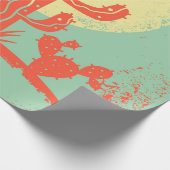 Het woestijnlandschap met Cactuses en de koe sched Cadeaupapier (Hoek)