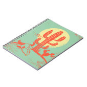 Het woestijnlandschap met Cactuses en de koe sched Notitieboek (Linkerzijde)